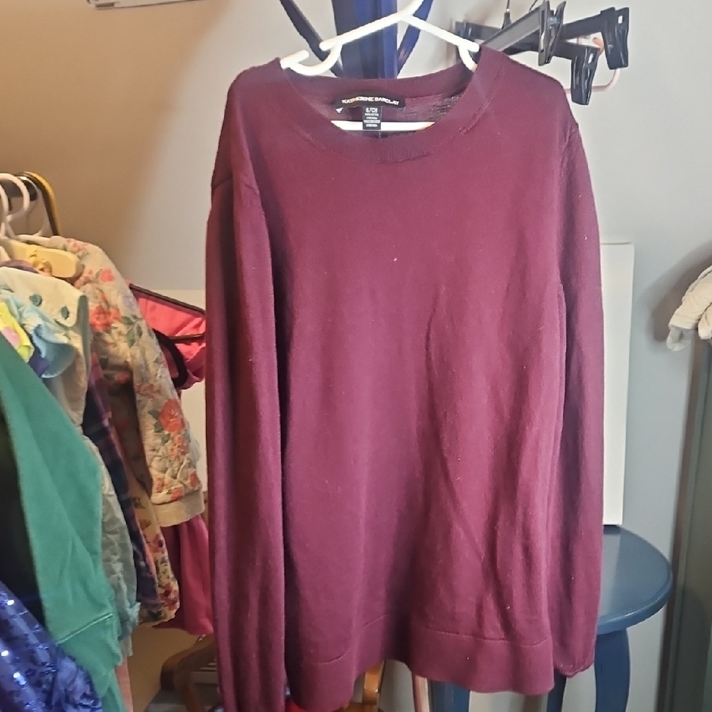 Katherine Barclay Women's Deep Red‎ Crewneck Sweater